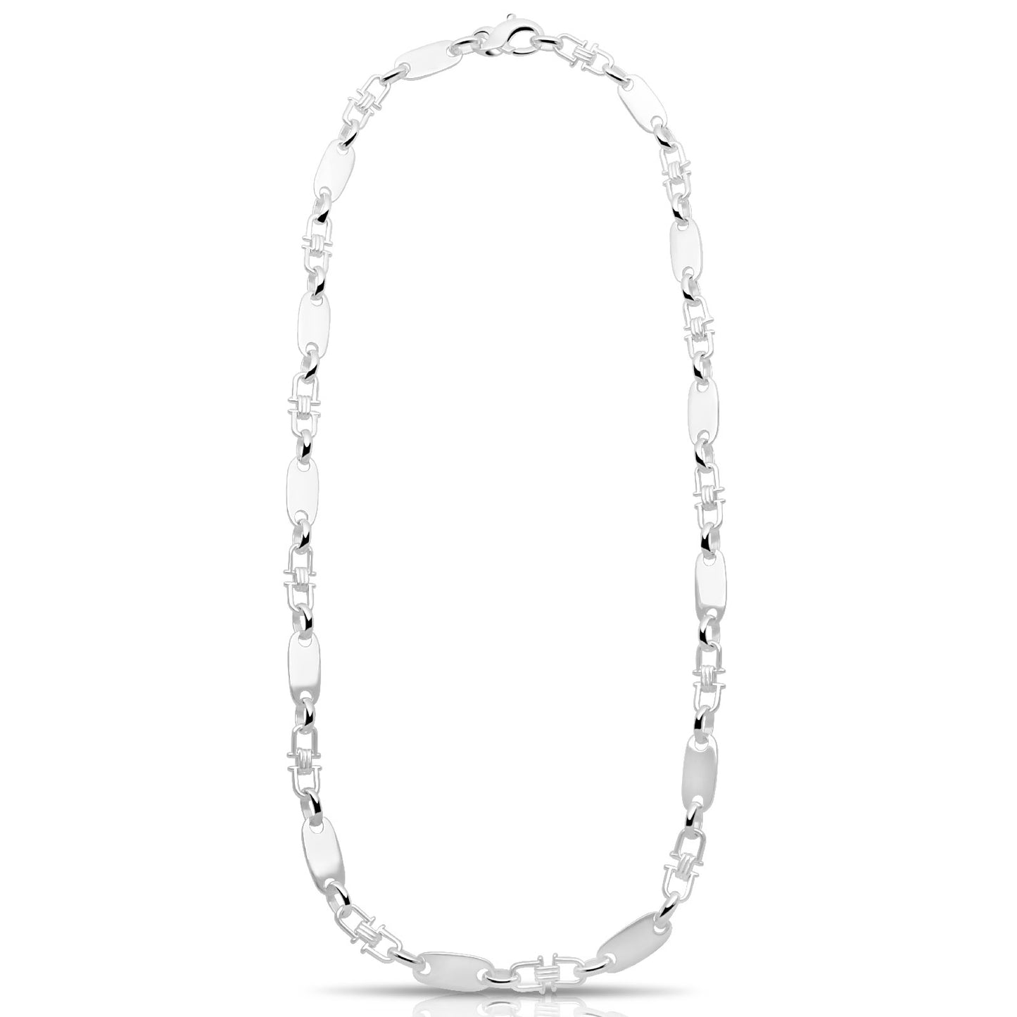 Plattenkette 8 mm Massiv mit Element 925er Sterling Silber