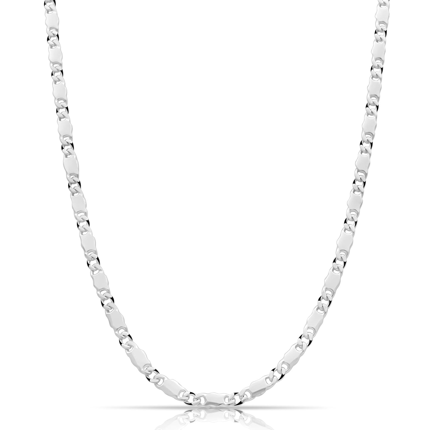 Panzer-Plattenkette 4mm 925er Silber