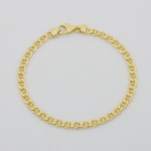 Stegpanzerarmband 4,5 mm 585er Vergoldet