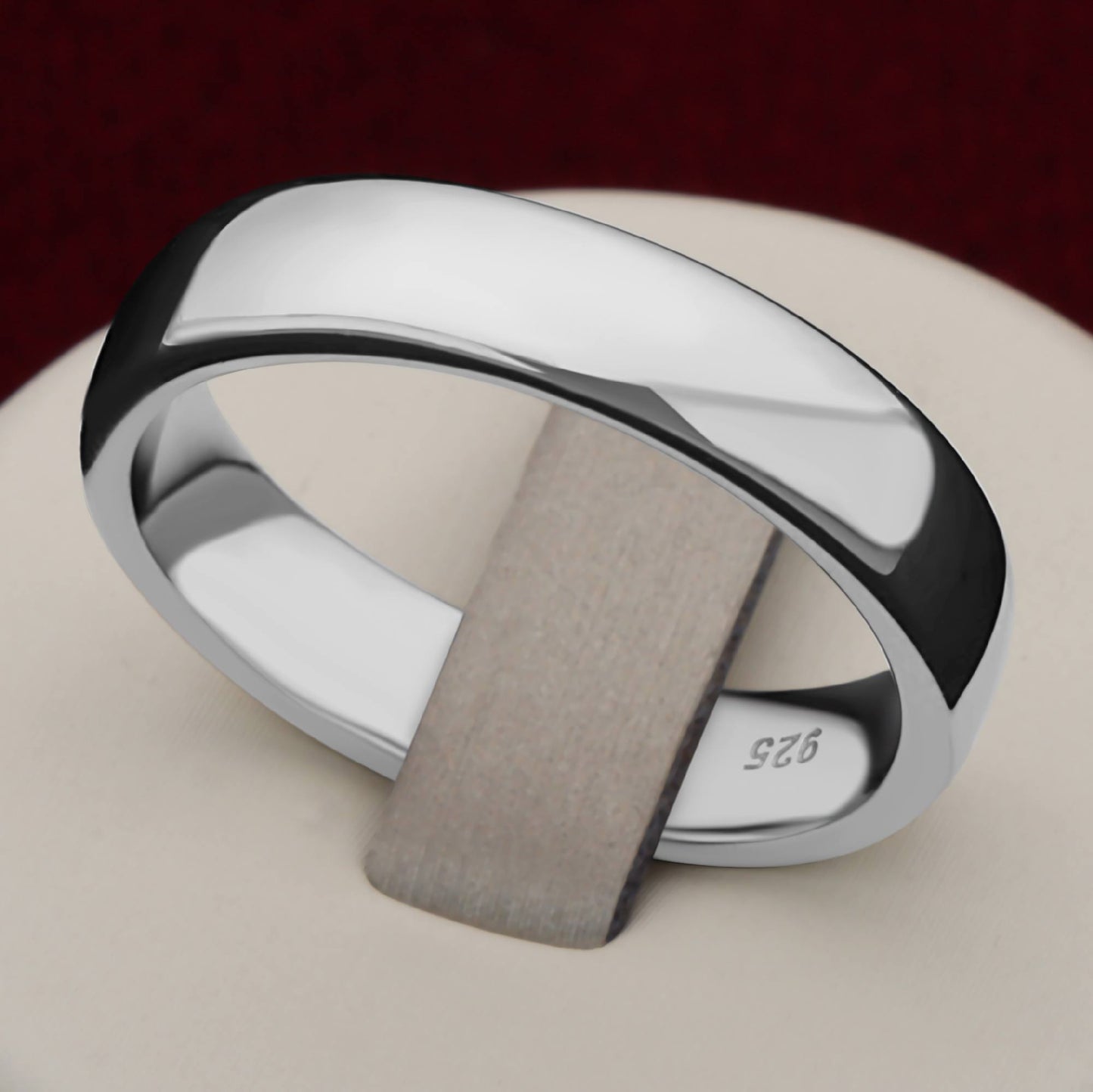 Ring Schlicht 5 mm 925er Silber Rhodiniert Massiv