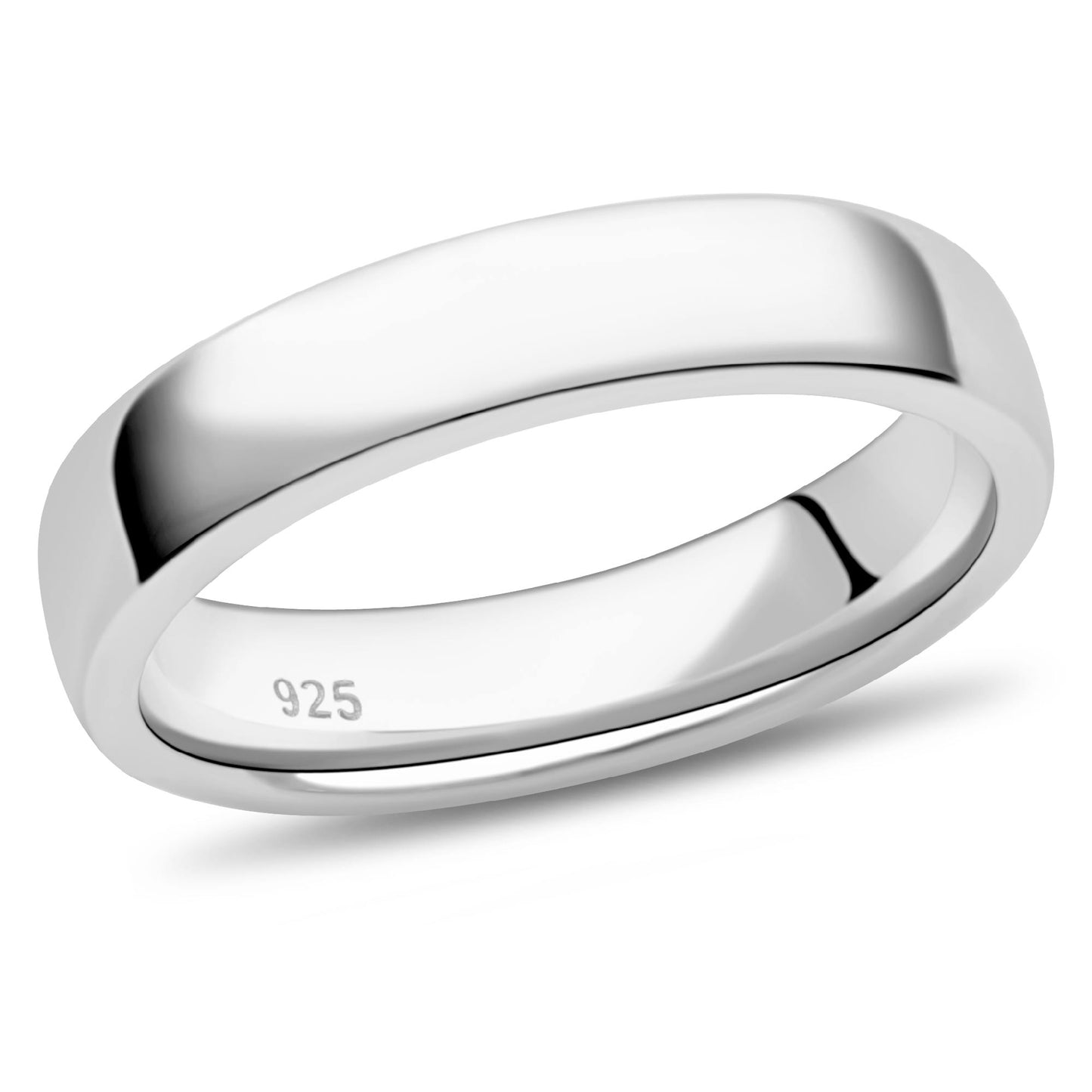 Ring Schlicht 5 mm 925er Silber Rhodiniert Massiv