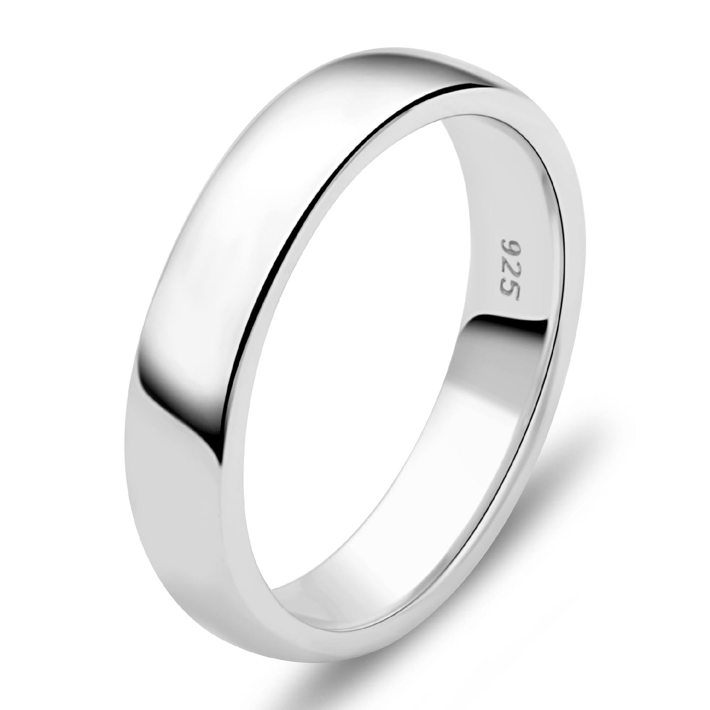 Ring Schlicht 5 mm 925er Silber Rhodiniert Massiv