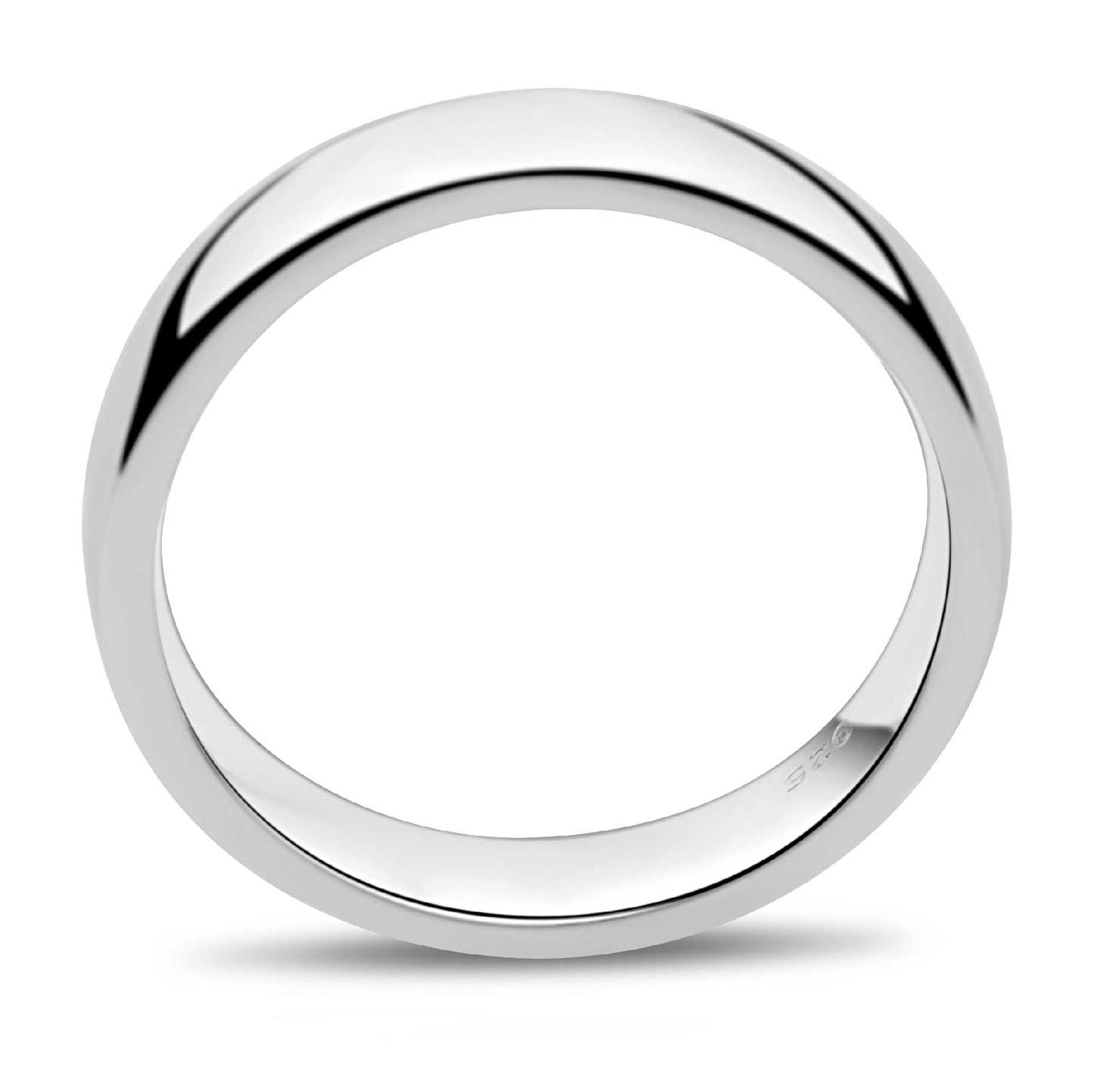 Ring Schlicht 5 mm 925er Silber Rhodiniert Massiv