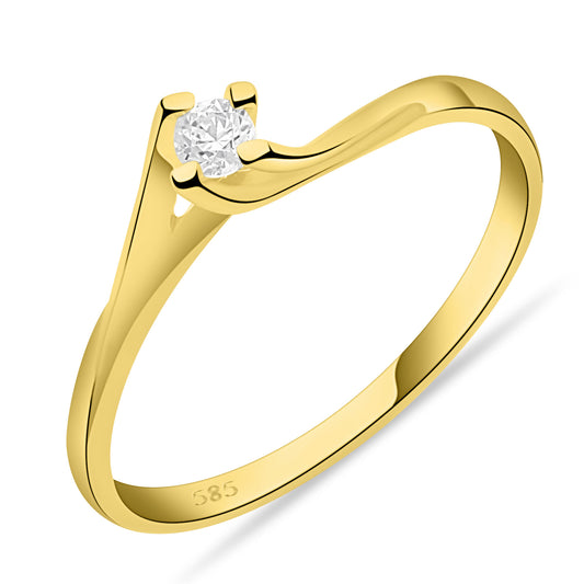 Solitär Ring 585er Gold Zirkonia