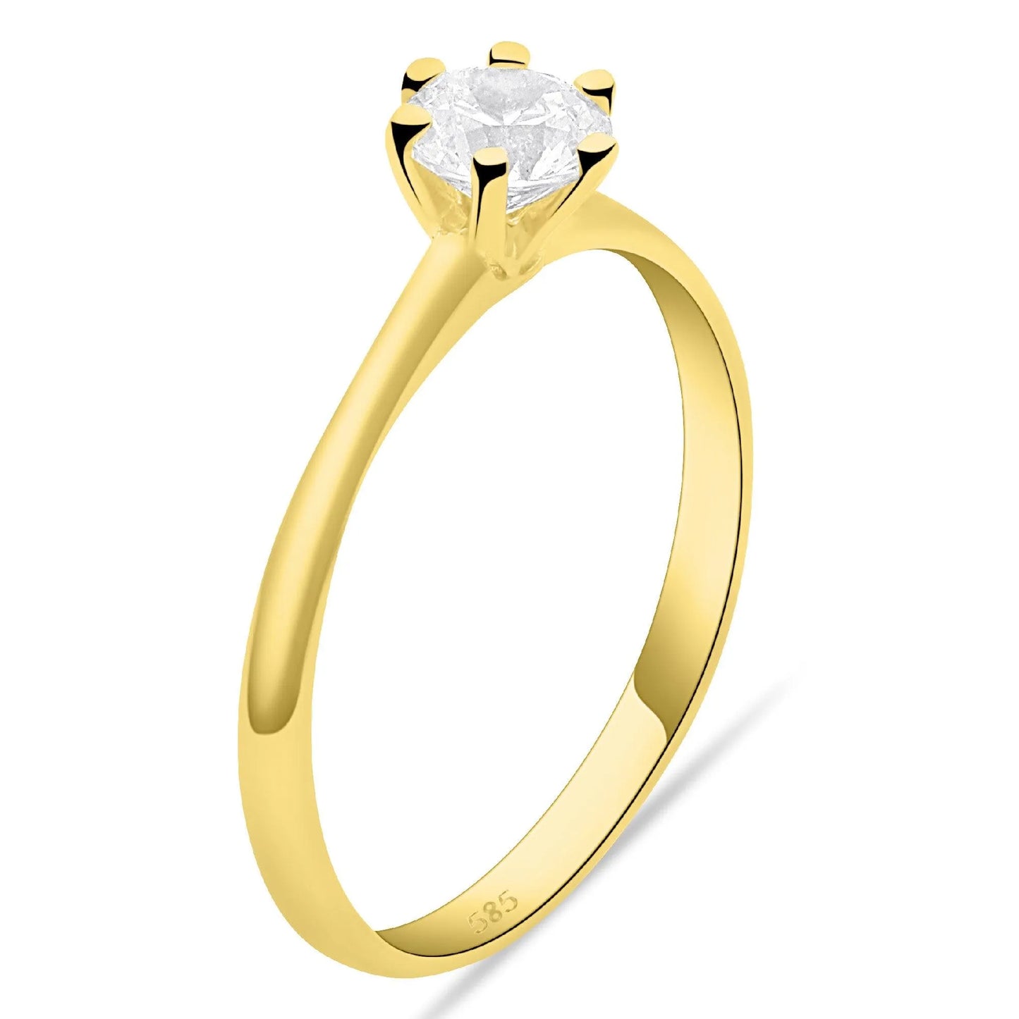 Solitär Ring 585er Gelbgold Zirkonia