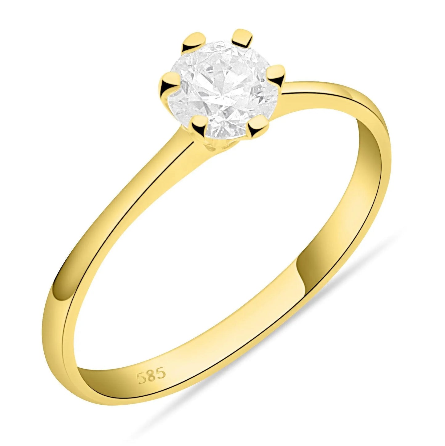 Solitär Ring 585er Gelbgold Zirkonia