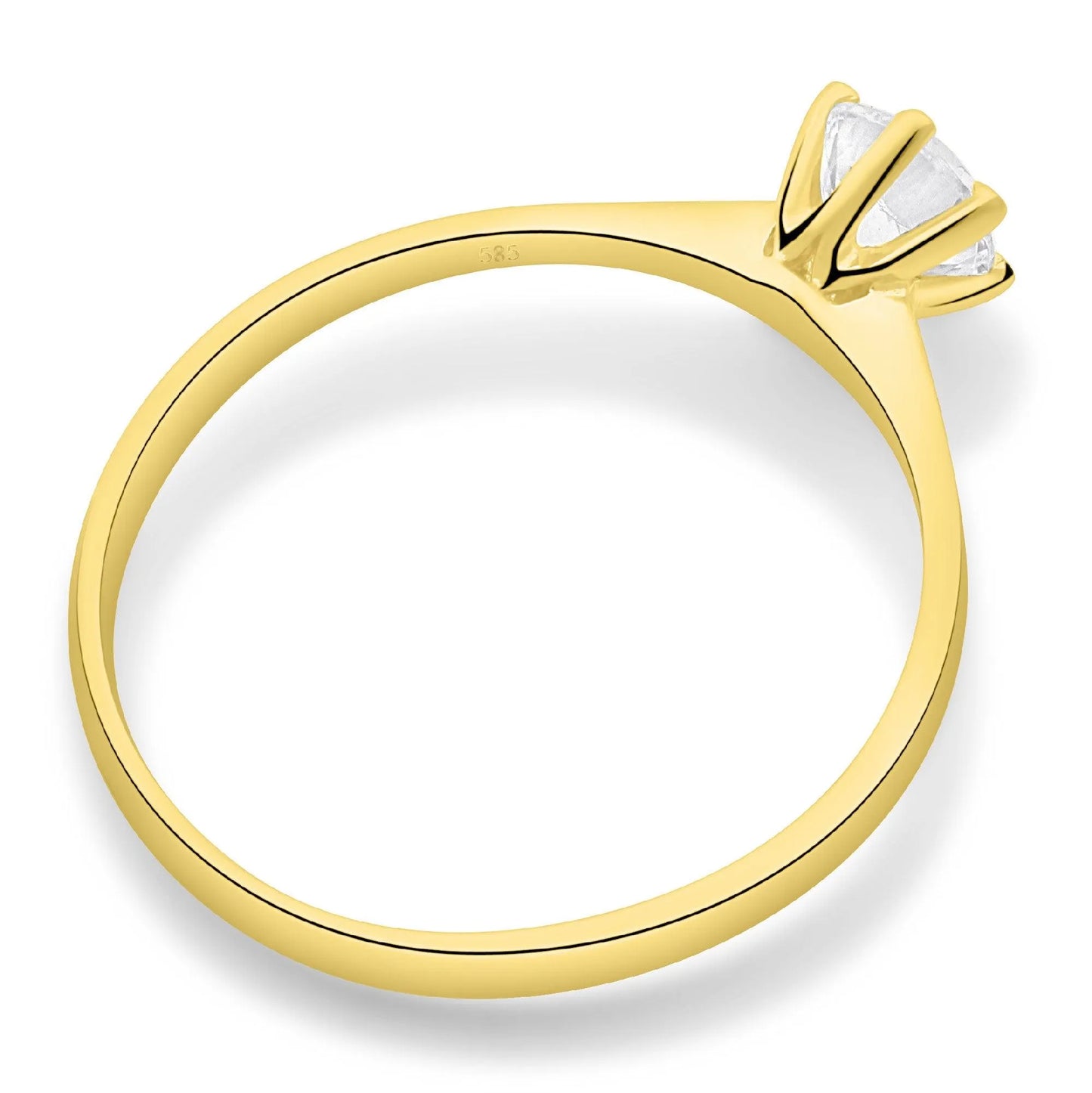 Solitär Ring 585er Gelbgold Zirkonia