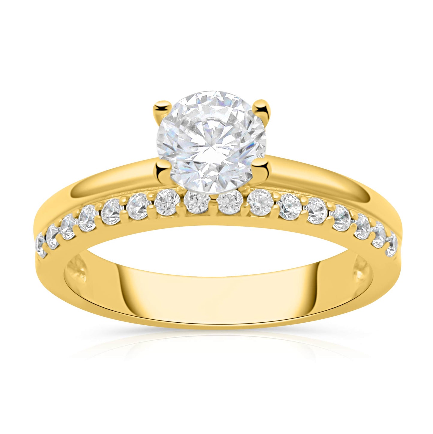 Solitär-Ring 585er Vergoldet