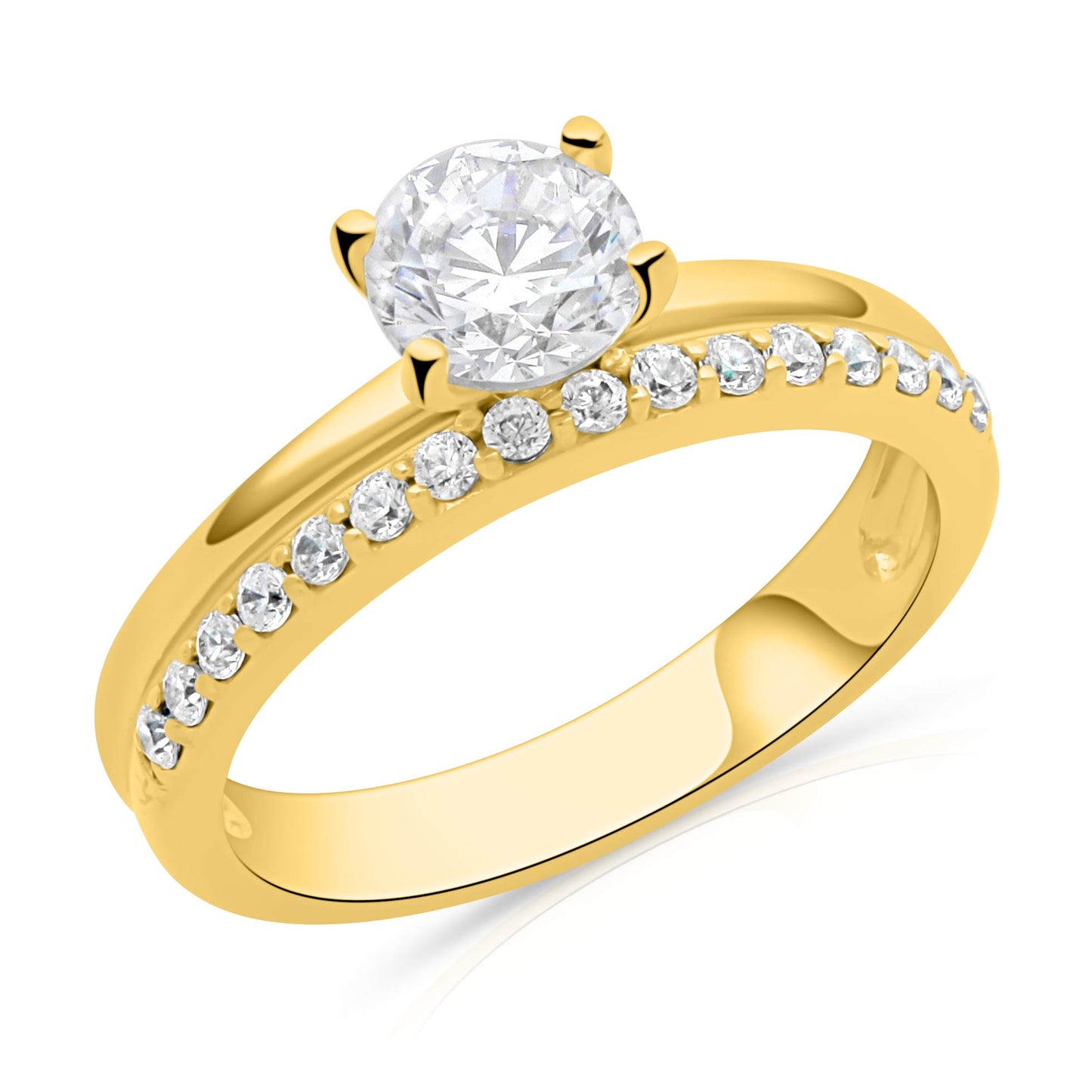 Solitär-Ring 585er Vergoldet