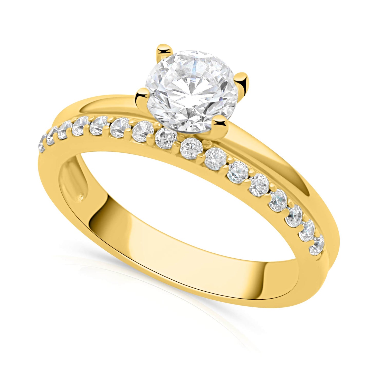 Solitär-Ring 585er Vergoldet