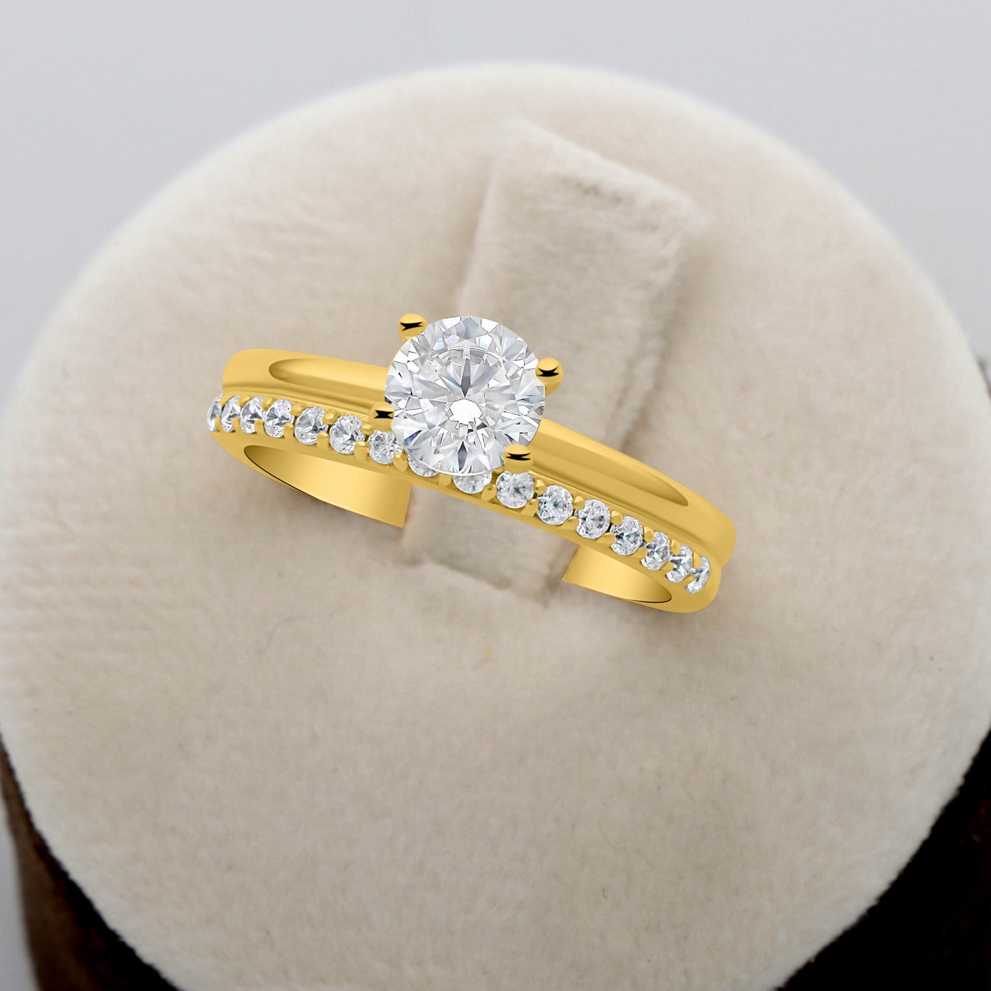 Solitär-Ring 585er Vergoldet