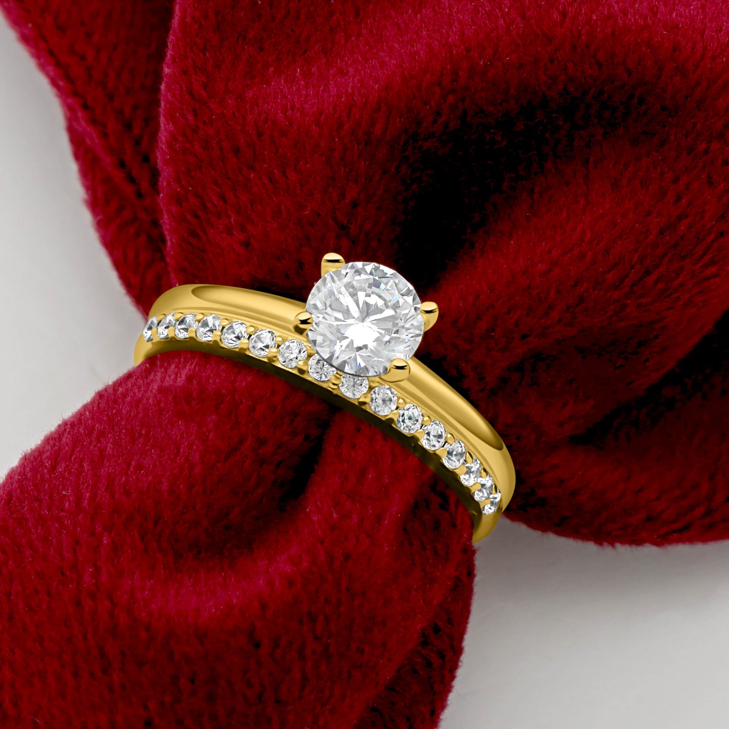 Solitär-Ring 585er Vergoldet