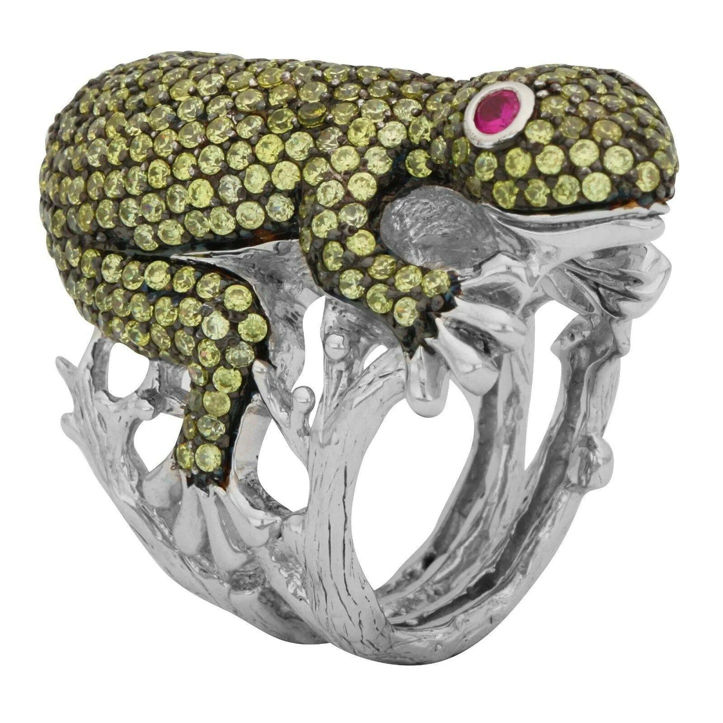 Ring Salamander Frosch Zirkonia 925 Silber