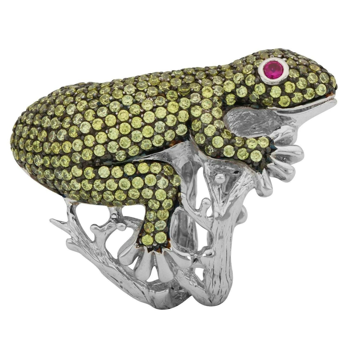 Ring Salamander Frosch Zirkonia 925 Silber