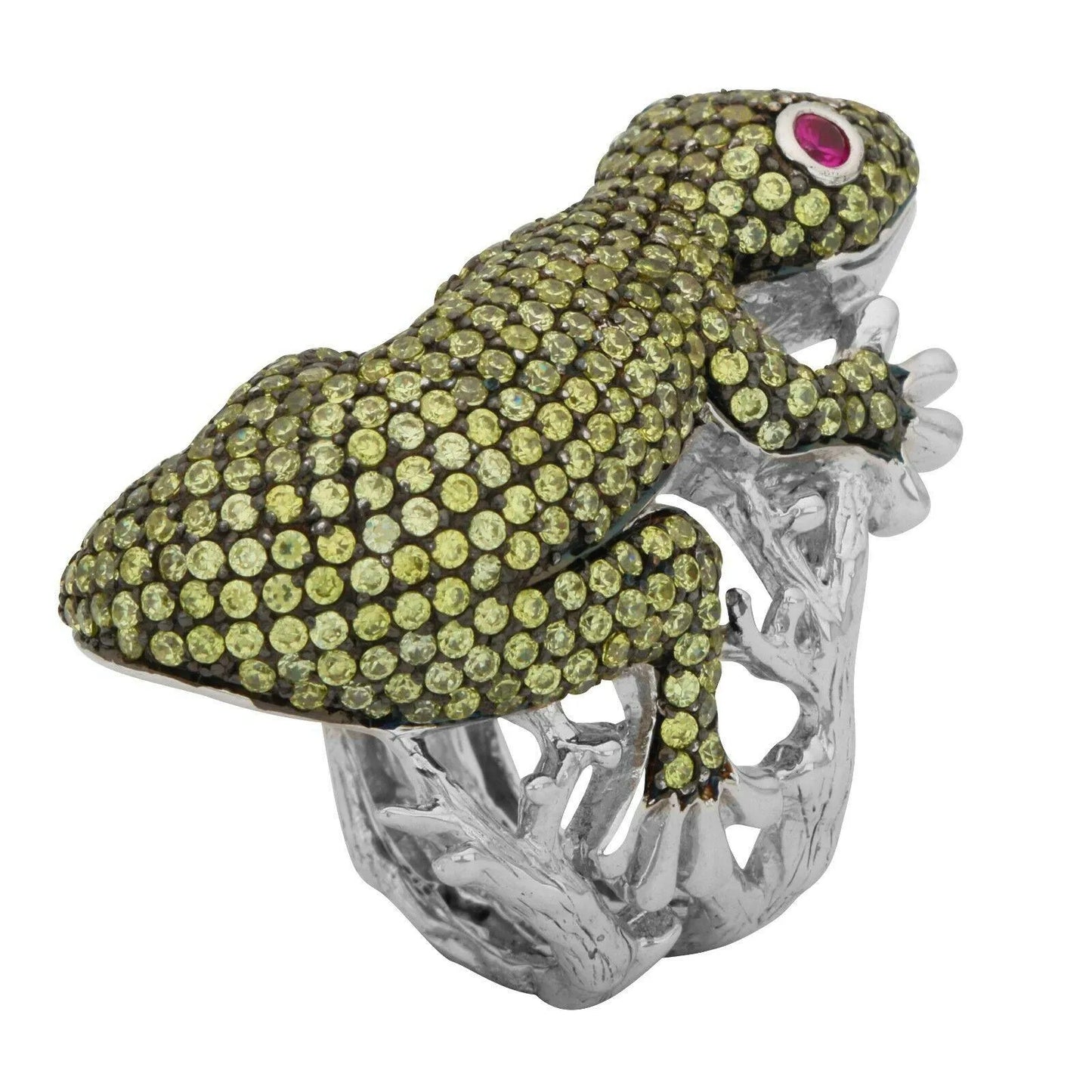 Ring Salamander Frosch Zirkonia 925 Silber