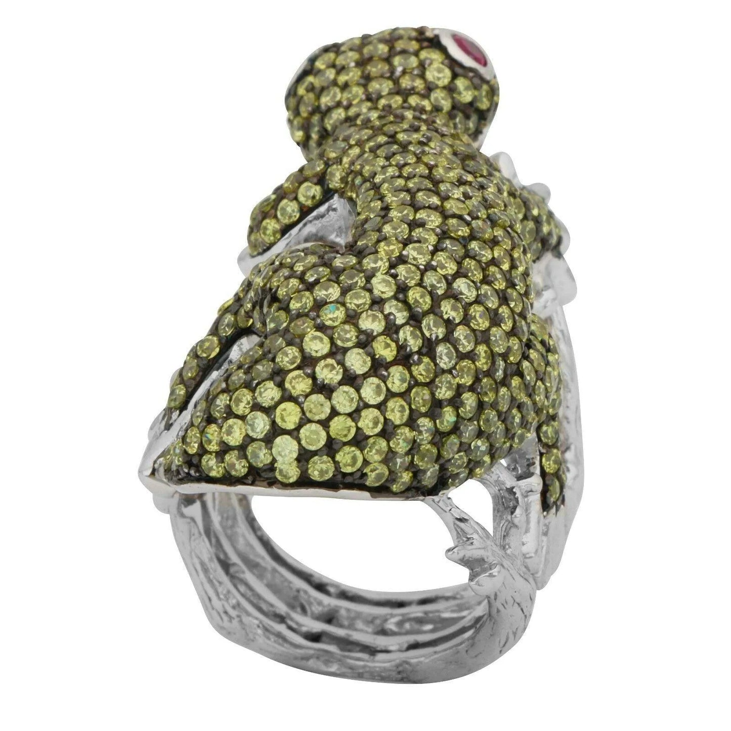 Ring Salamander Frosch Zirkonia 925 Silber