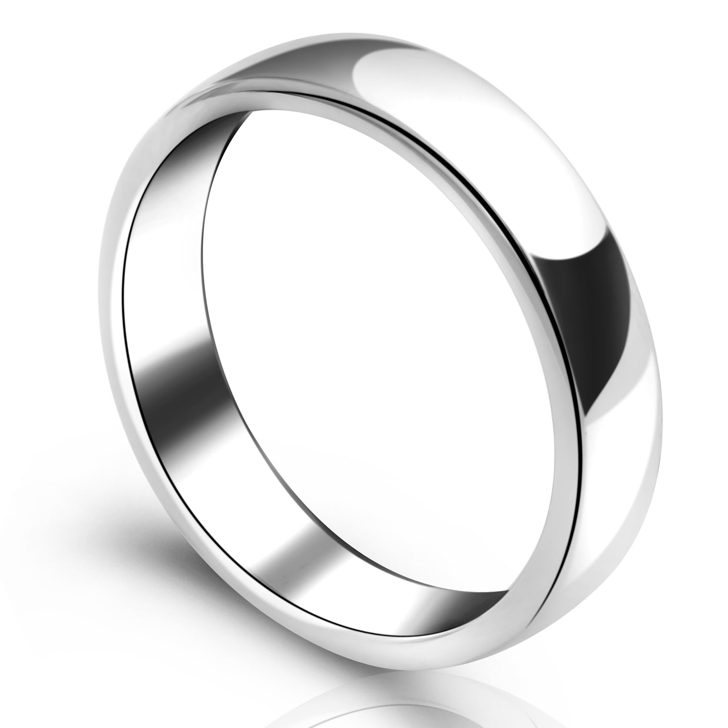 Ring Schlicht 5mm Massiv 925er Silber Rhodiniert