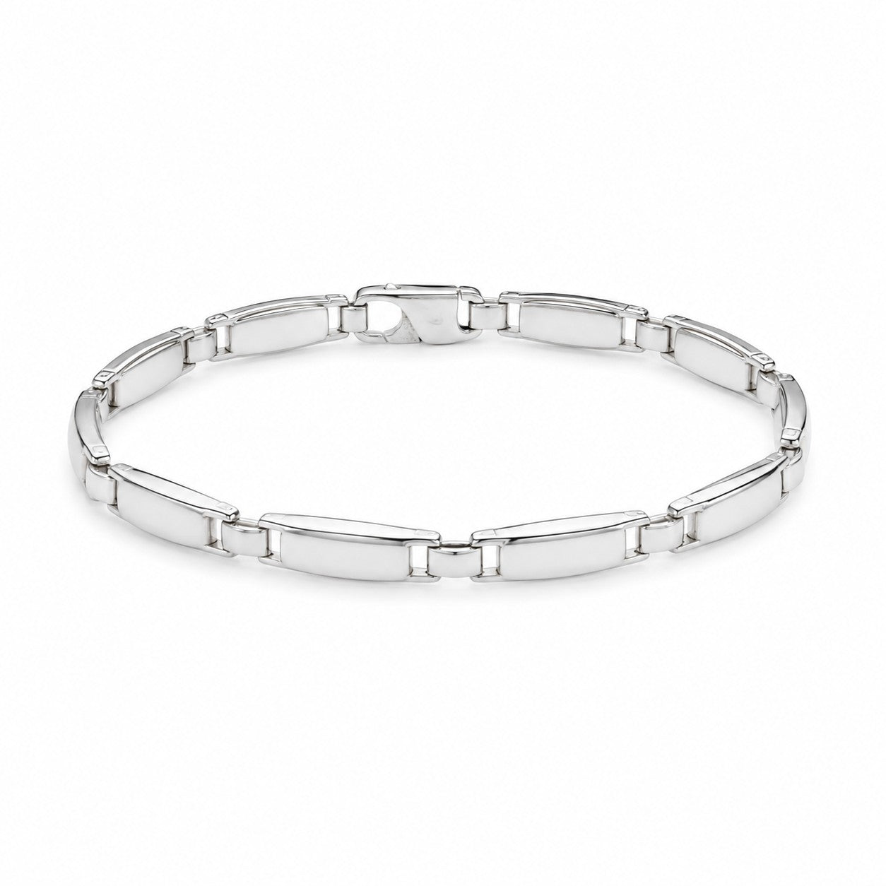 Schlichtes Armband mit Platten 5,5 mm 925er Sterling Silber Massiv