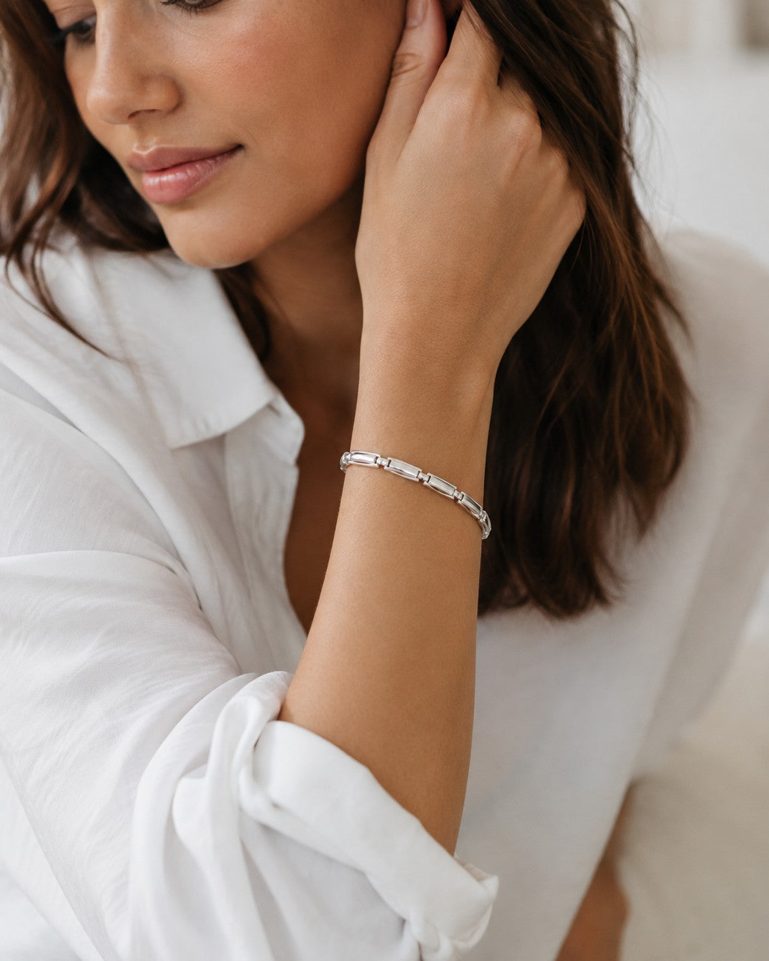 Schlichtes Armband mit Platten 5,5 mm 925er Sterling Silber Massiv