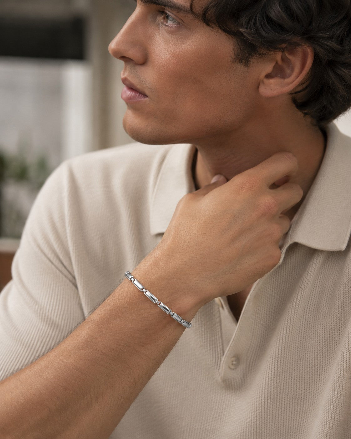 Schlichtes Armband mit Platten 5,5 mm 925er Sterling Silber Massiv