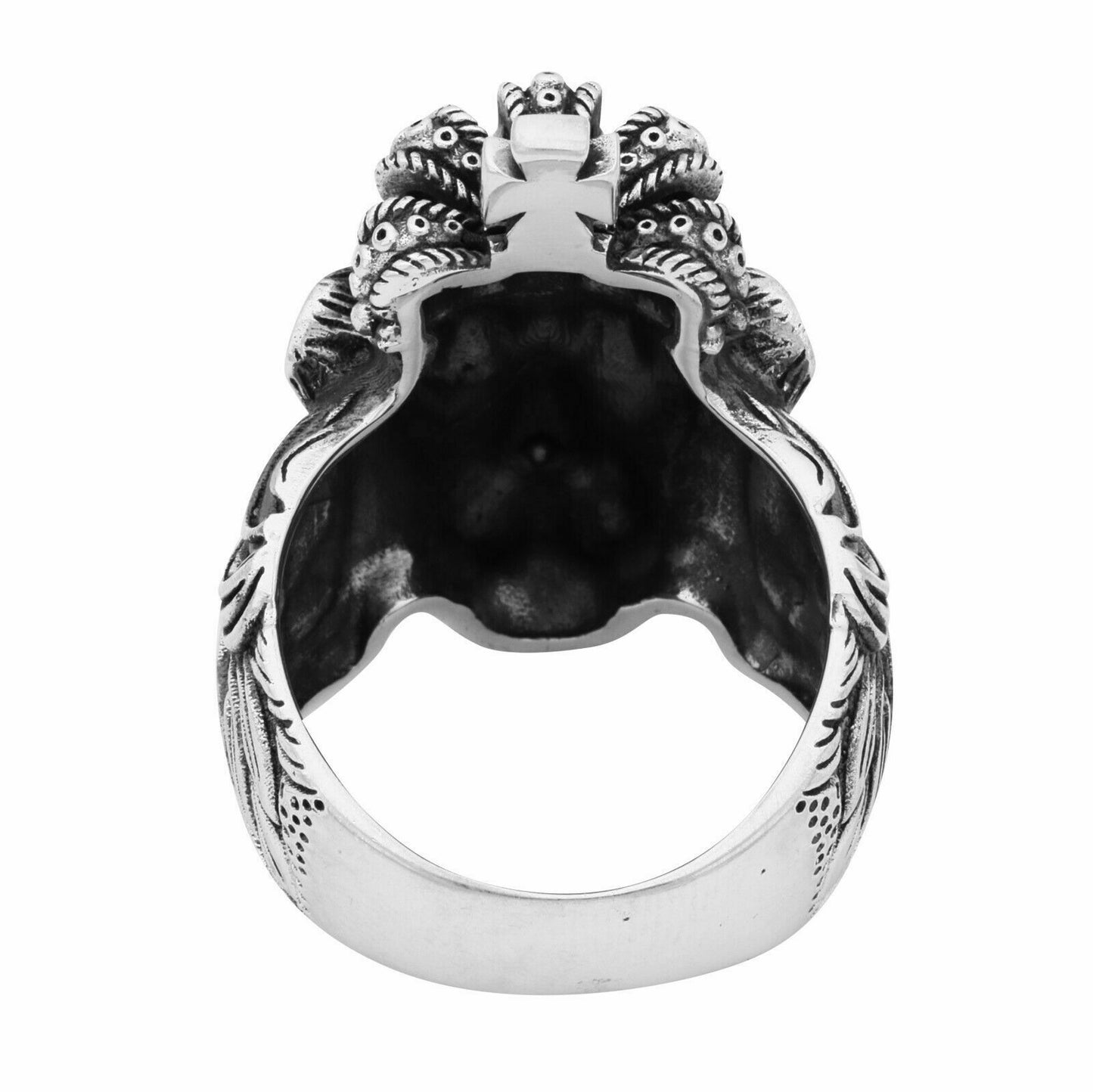 Ring Löwe mit Kronie 925 Silber Oxidiert