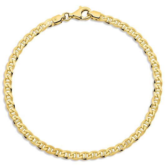 Stegpanzerarmband 3,5mm 585er Vergoldet