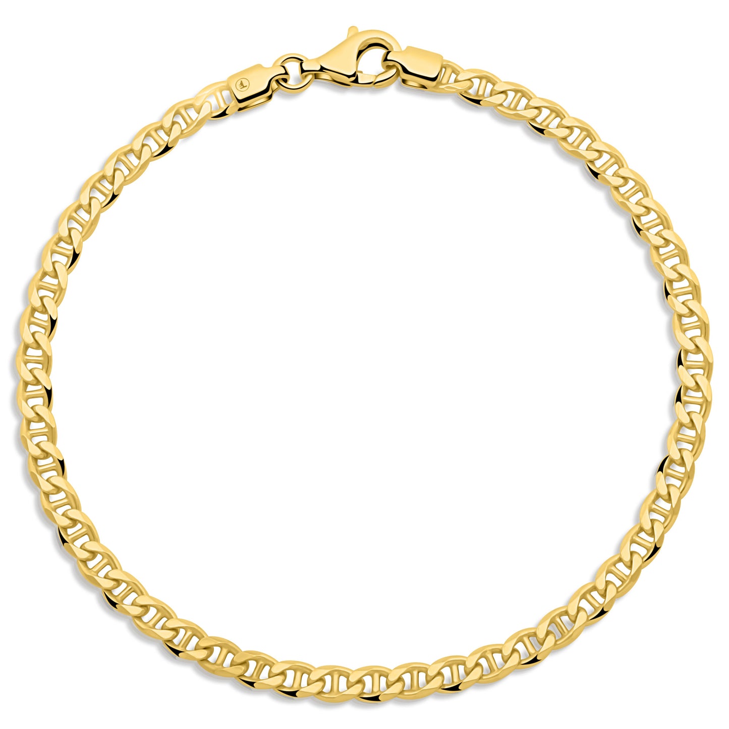 Stegpanzerarmband 3,5mm 585er Vergoldet