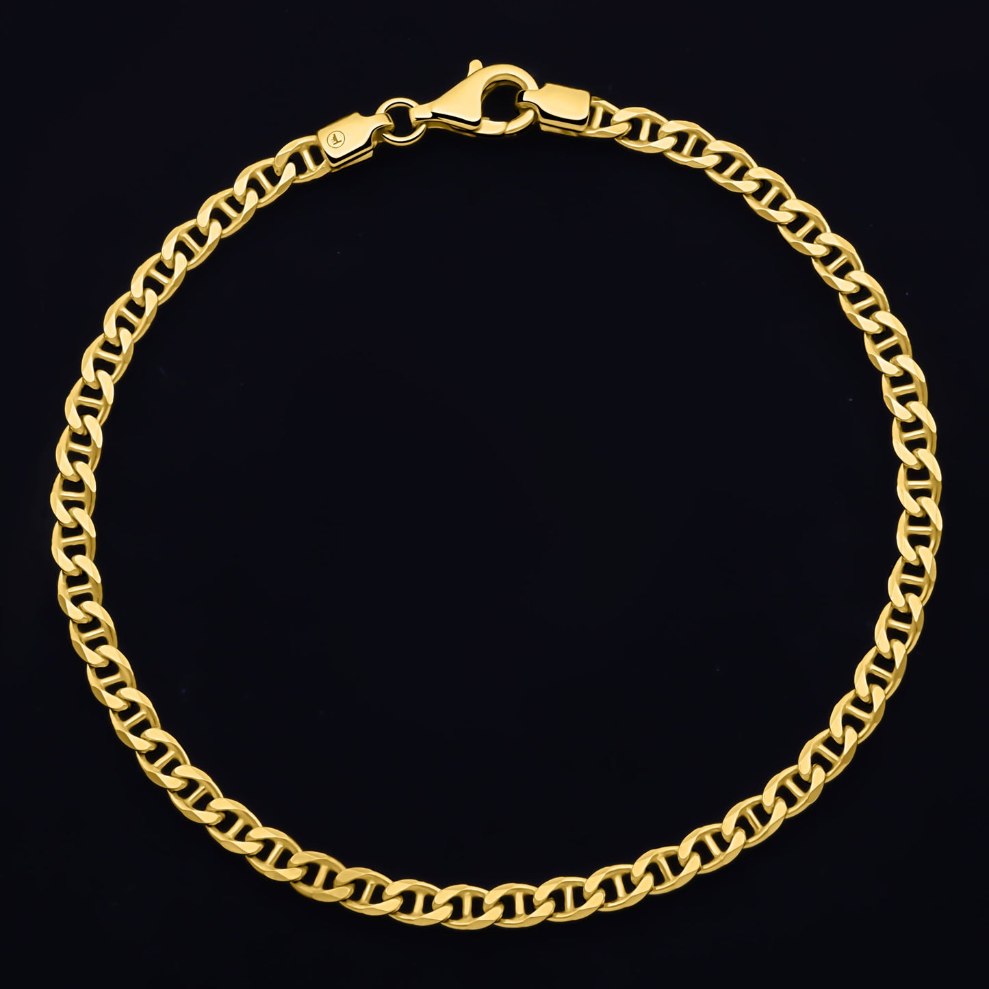 Stegpanzerarmband 3,5mm 585er Vergoldet