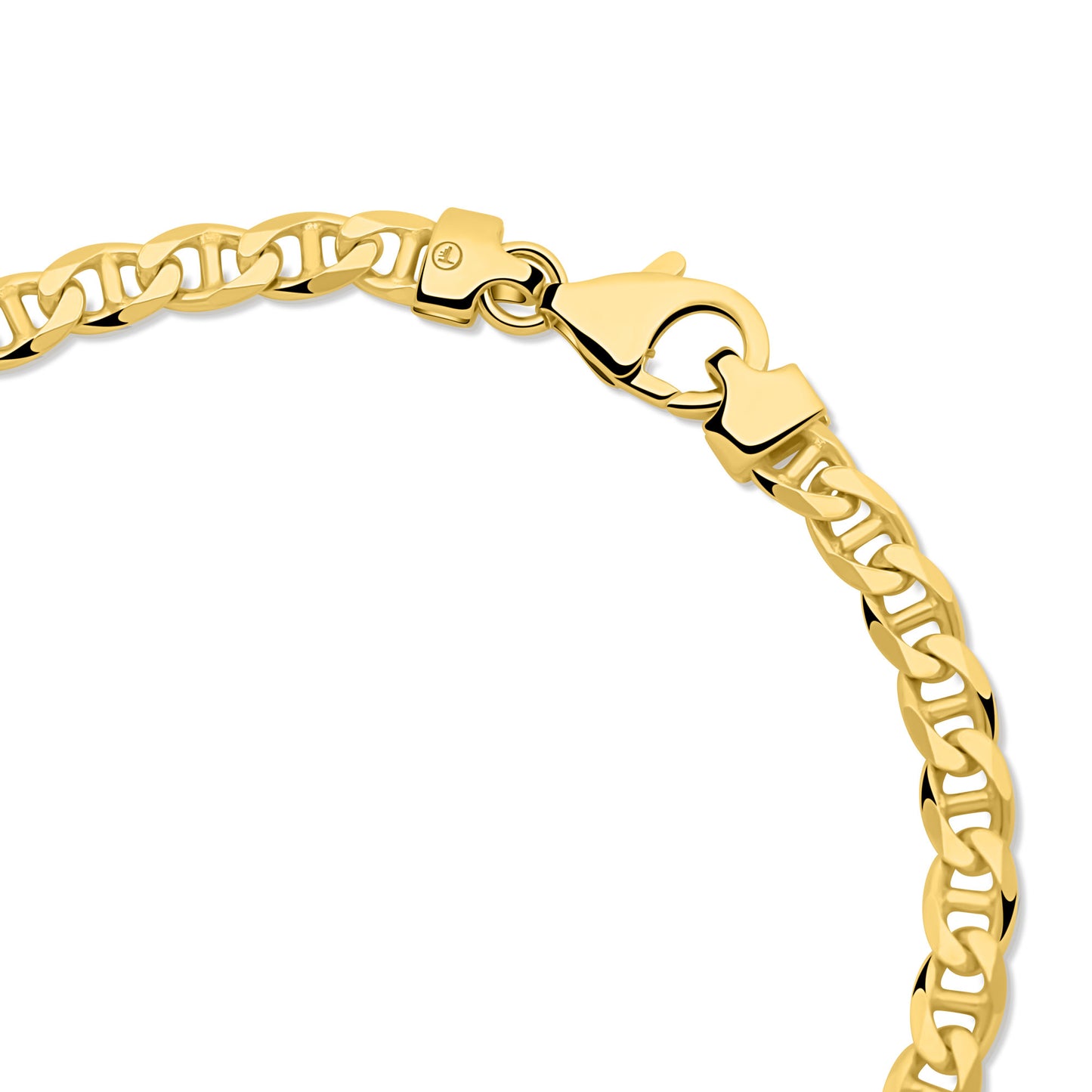 Stegpanzerarmband 4,5 mm 585er Vergoldet