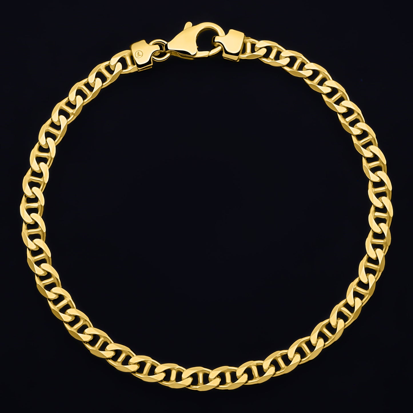 Stegpanzerarmband 4,5 mm 585er Vergoldet