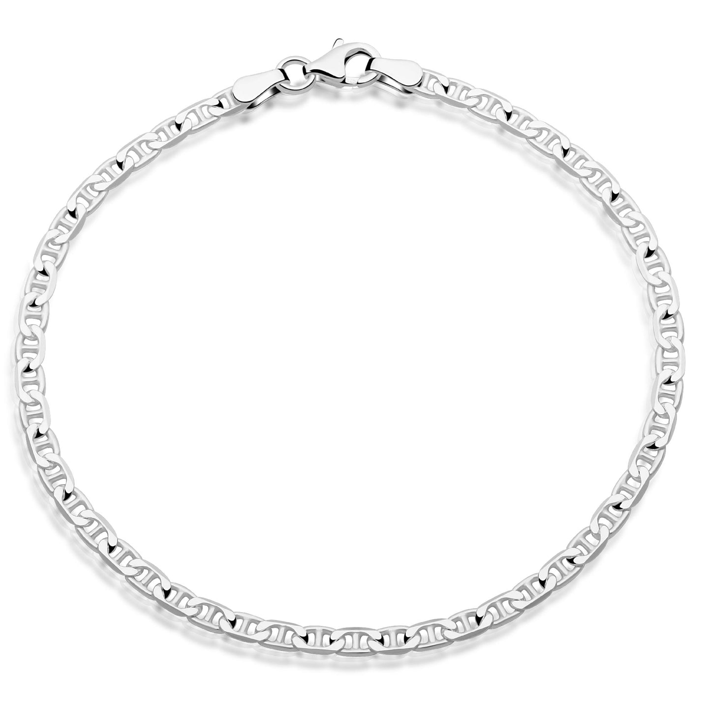 Stegpanzerarmband 3mm 925er Silber
