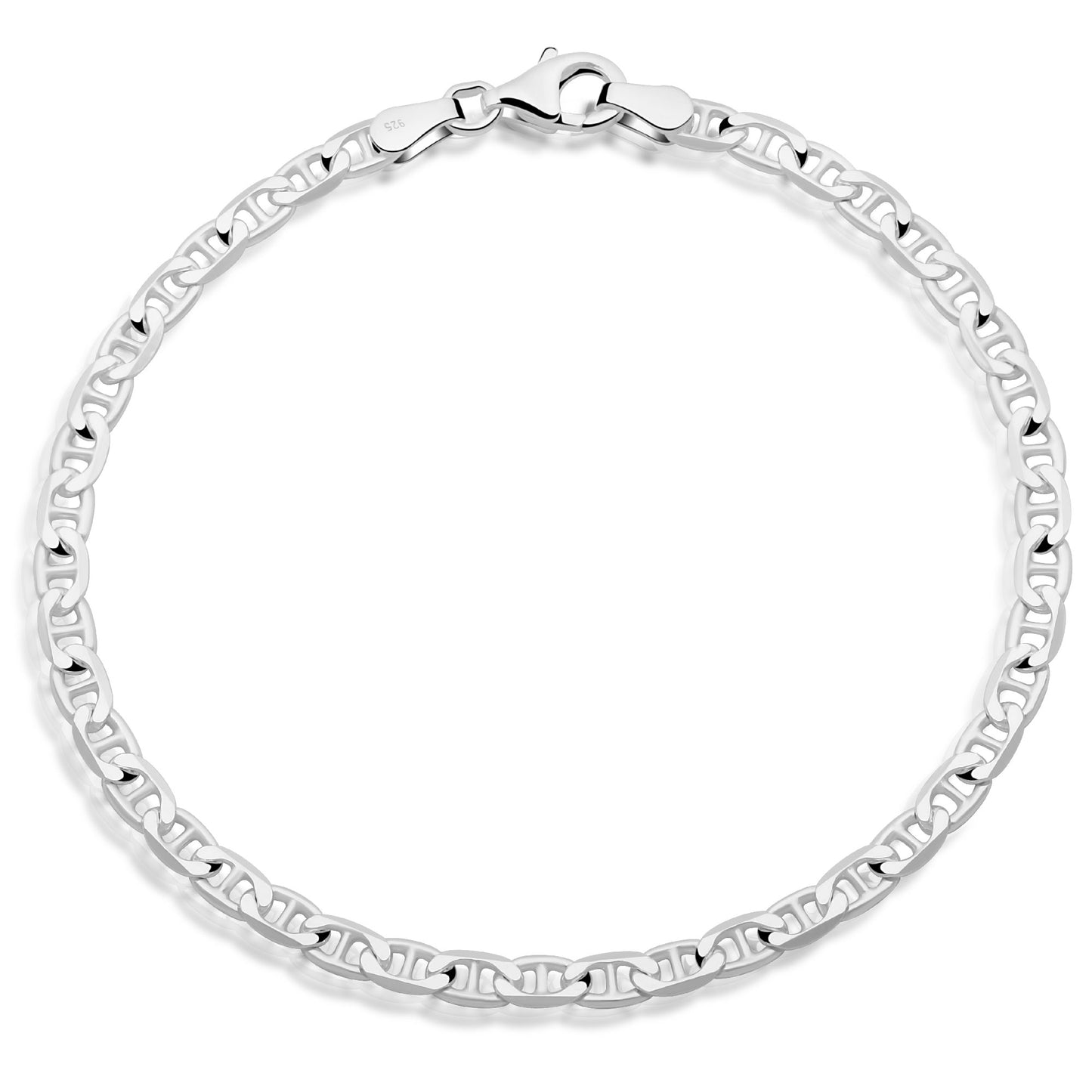 Stegpanzerarmband 3,5 mm 925er Sterling Silber Massiv