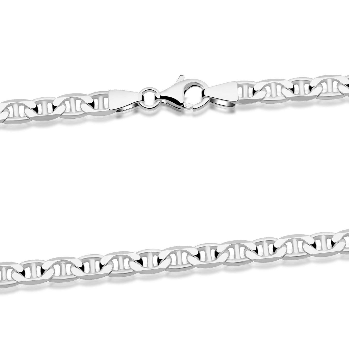 Stegpanzerarmband 4,5 mm 925er Sterling Silber Massiv