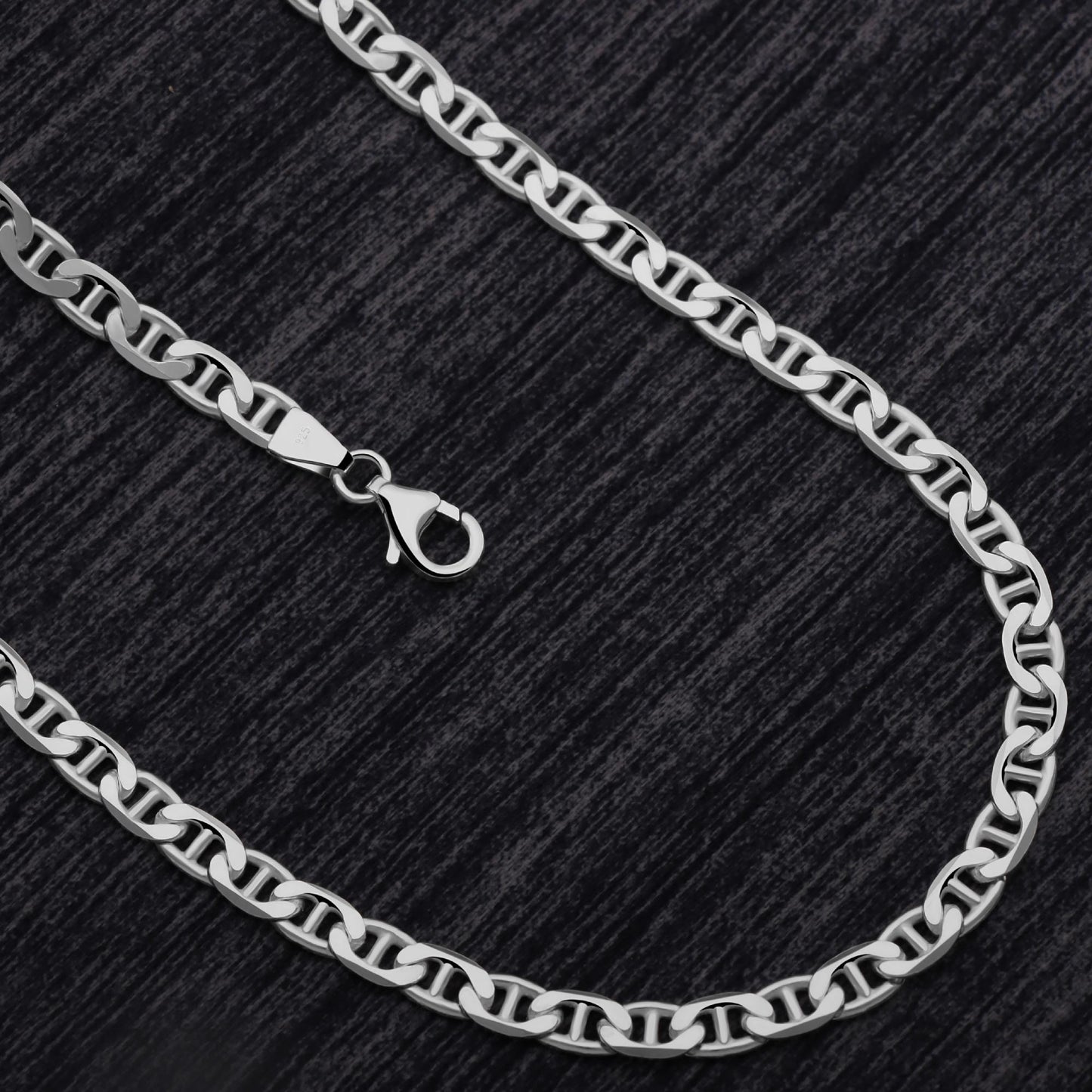 Stegpanzerarmband 4,5 mm 925er Sterling Silber Massiv