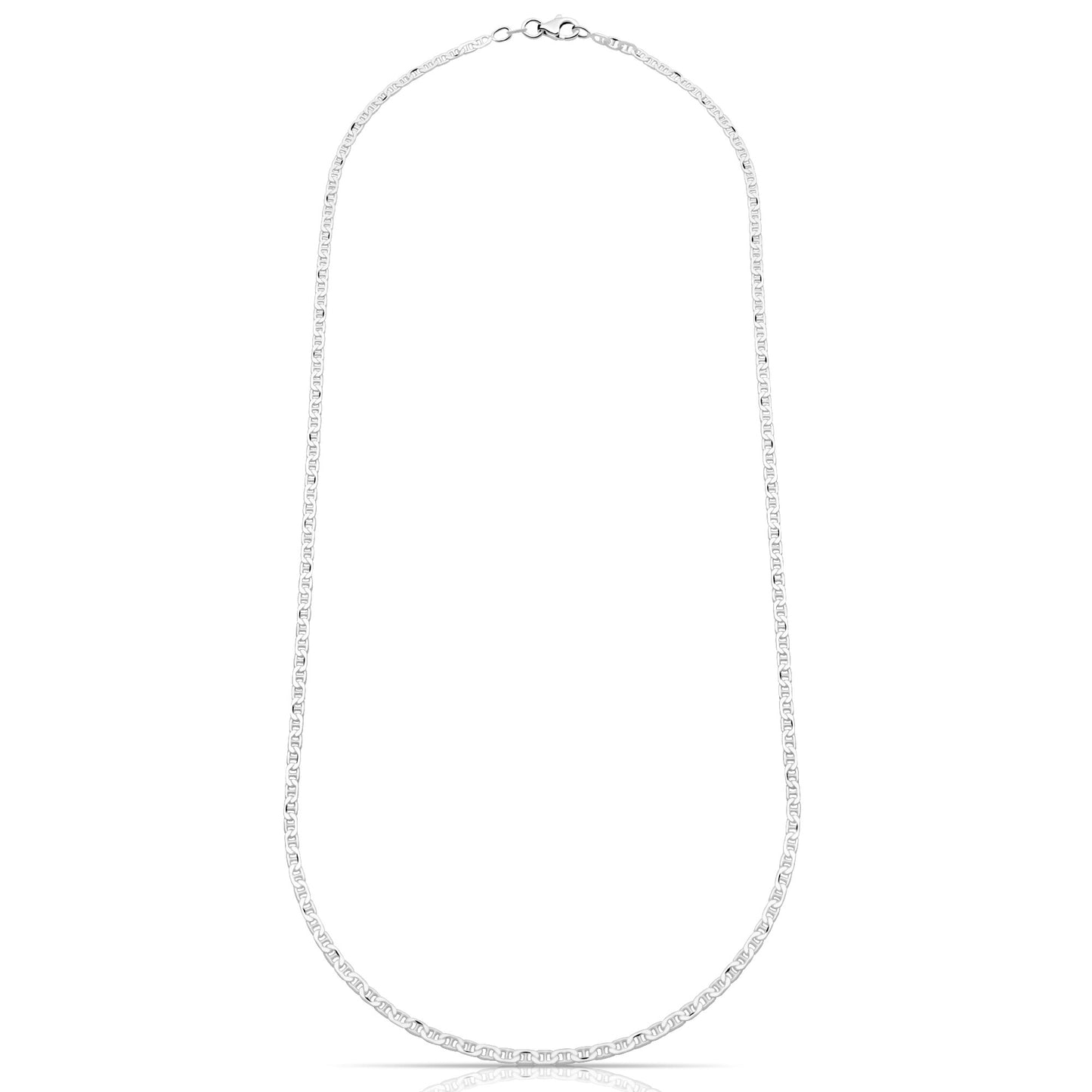 Stegpanzerkette 2 mm 925er Sterling Silber Massiv