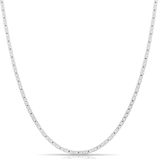 Stegpanzerkette 2 mm 925er Sterling Silber Massiv