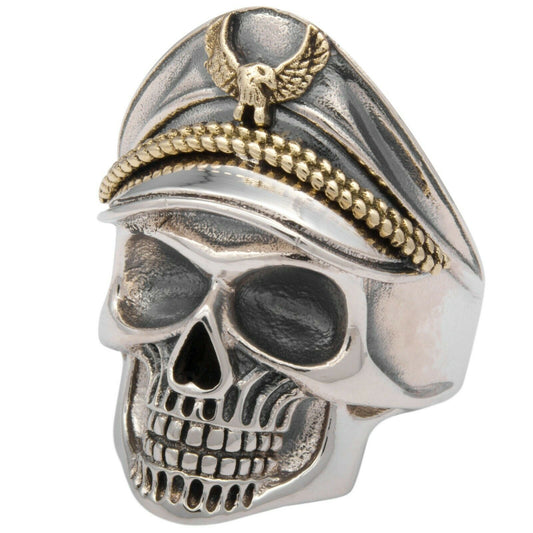 Totenkopf Ring Vergoldet 925er Silber