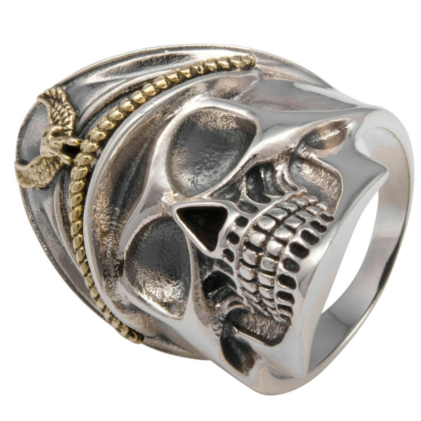 Totenkopf Ring Vergoldet 925er Silber